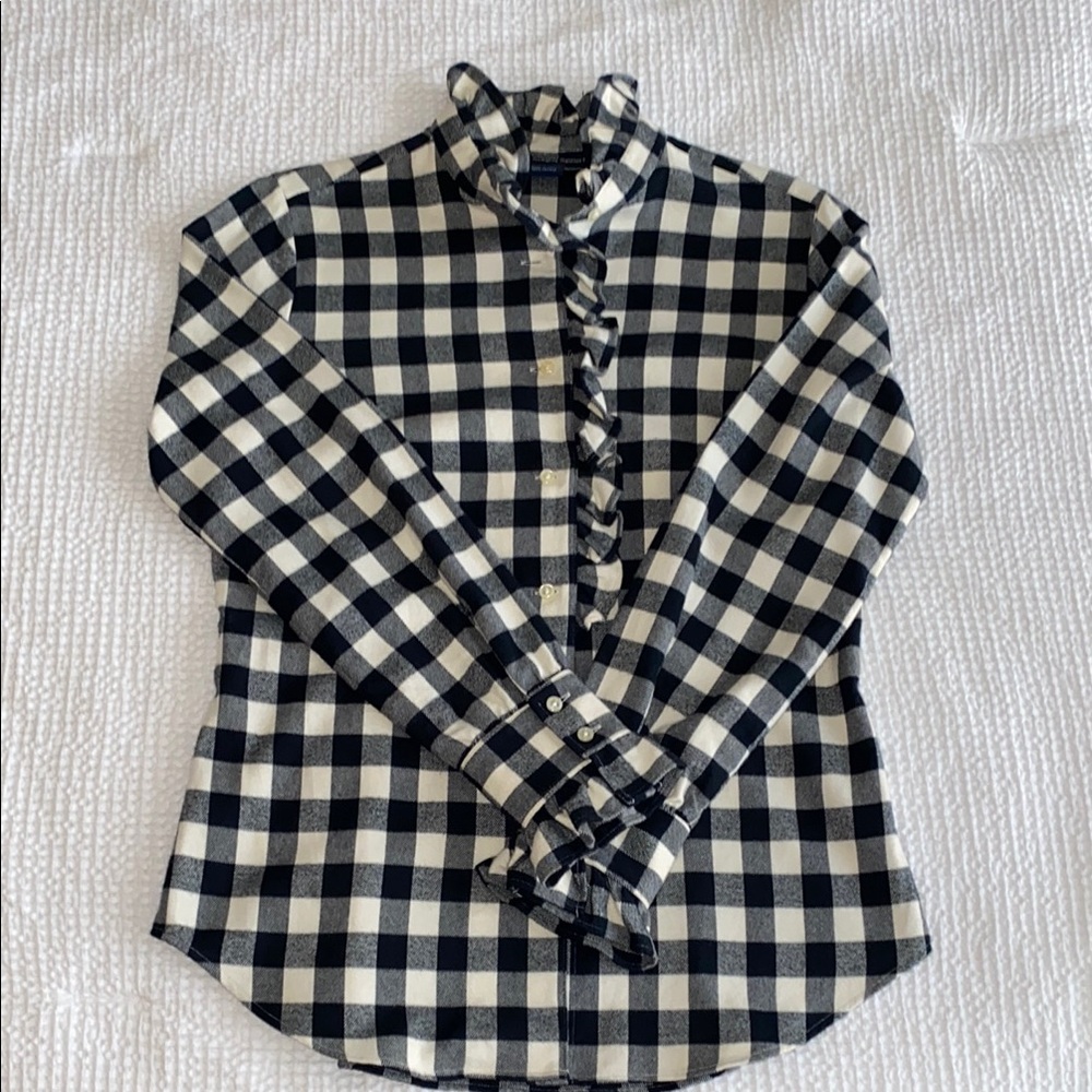 Ralph Lauren Sport | Black and White Checkered Blouse